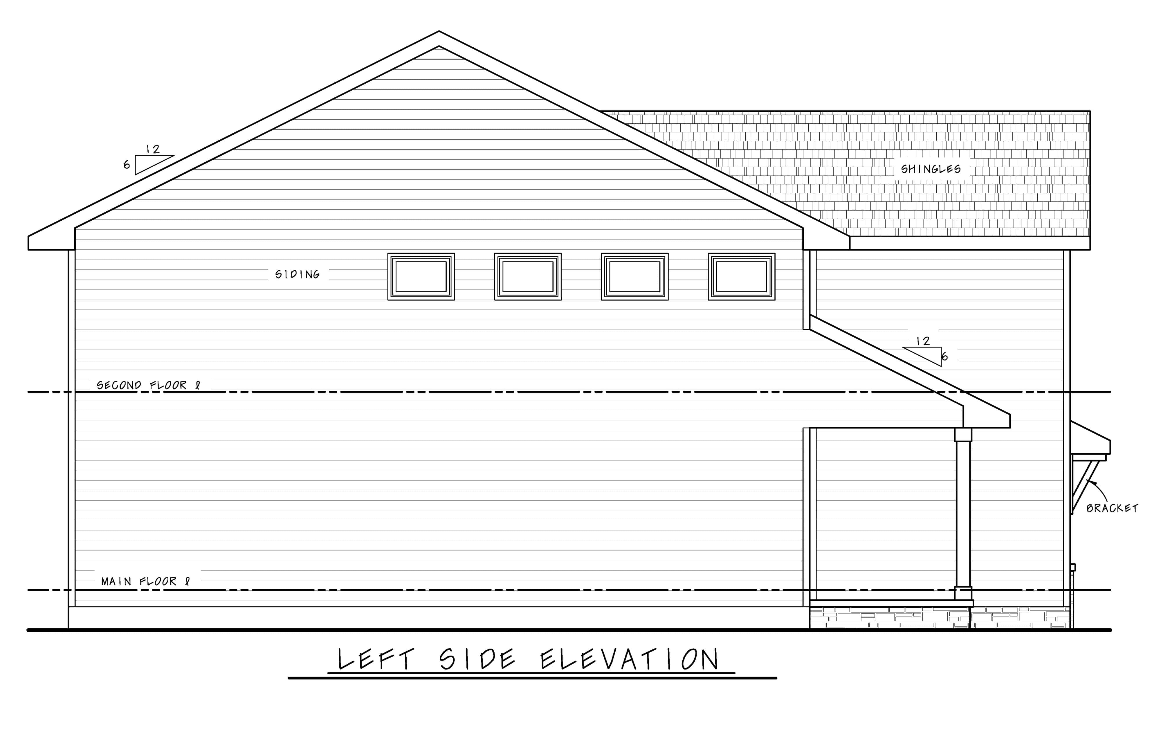 Home Plan Left Elevation of this 4-Bedroom,2125 Sq Ft Plan -120-2729