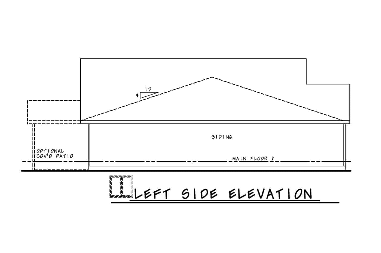 Home Plan Left Elevation of this 4-Bedroom,2774 Sq Ft Plan -120-2732