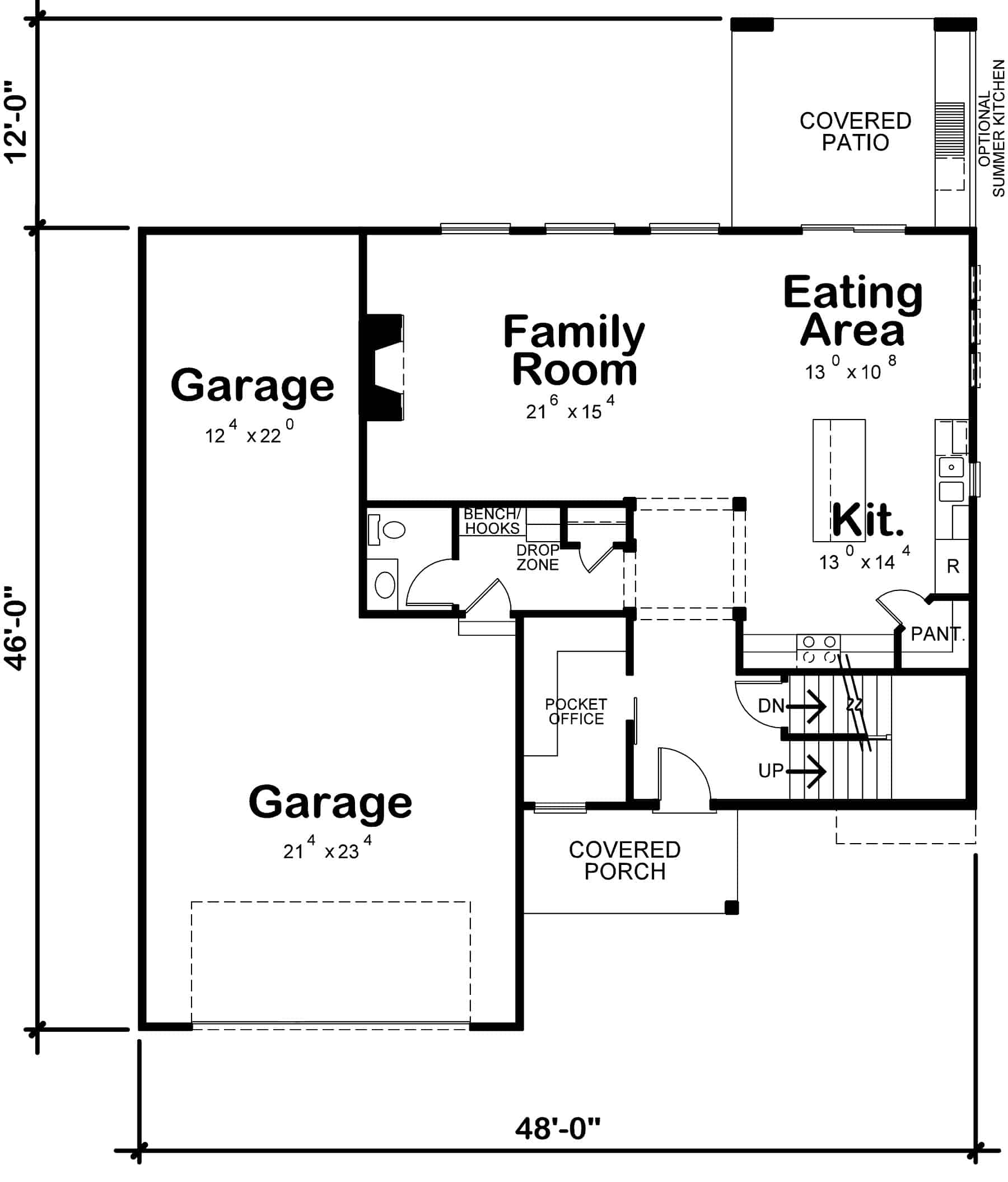 Main Level of Traditional Plan #120-2735