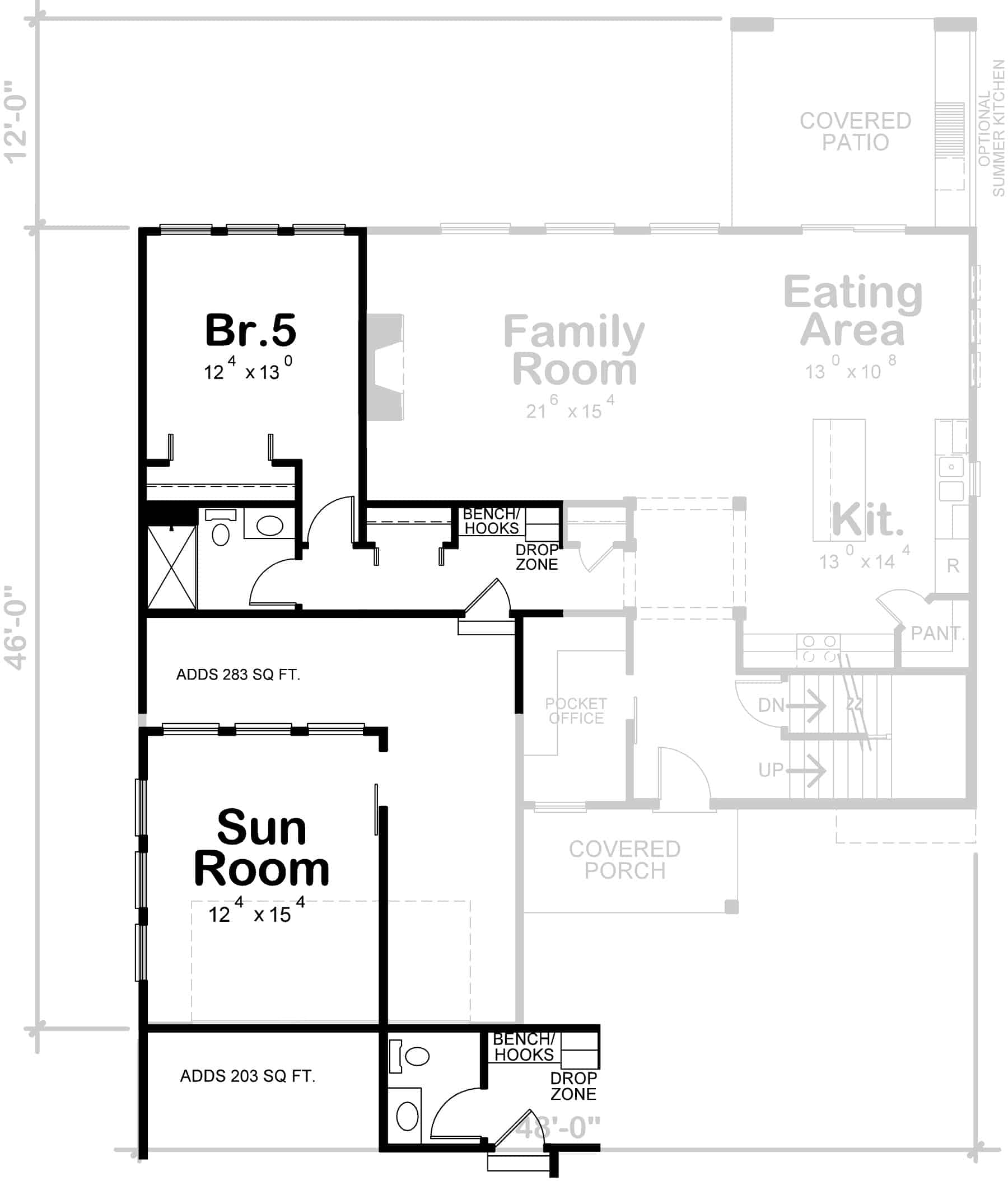Main Level of Traditional Plan #120-2735