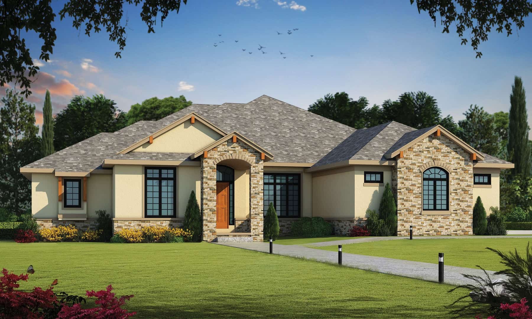 Front elevation of Traditional home (ThePlanCollection: House Plan #120-2736)