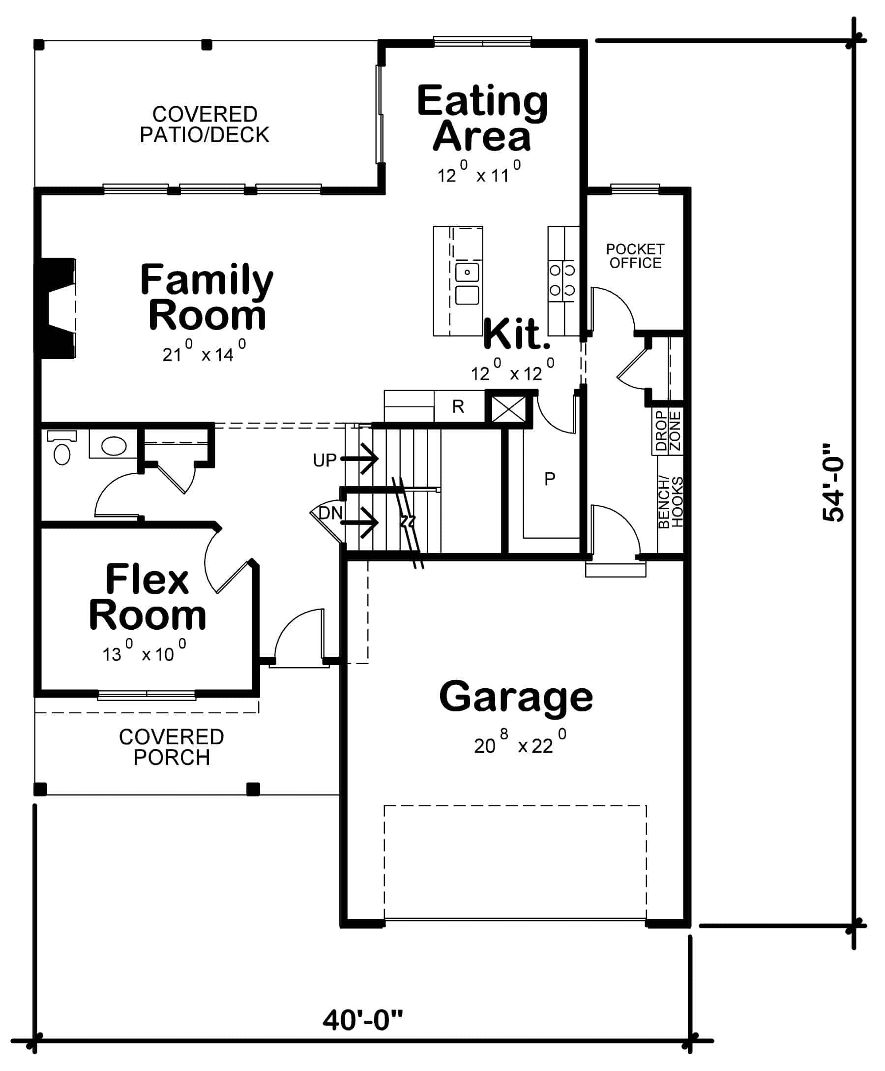 Main Level of Traditional Plan #120-2737