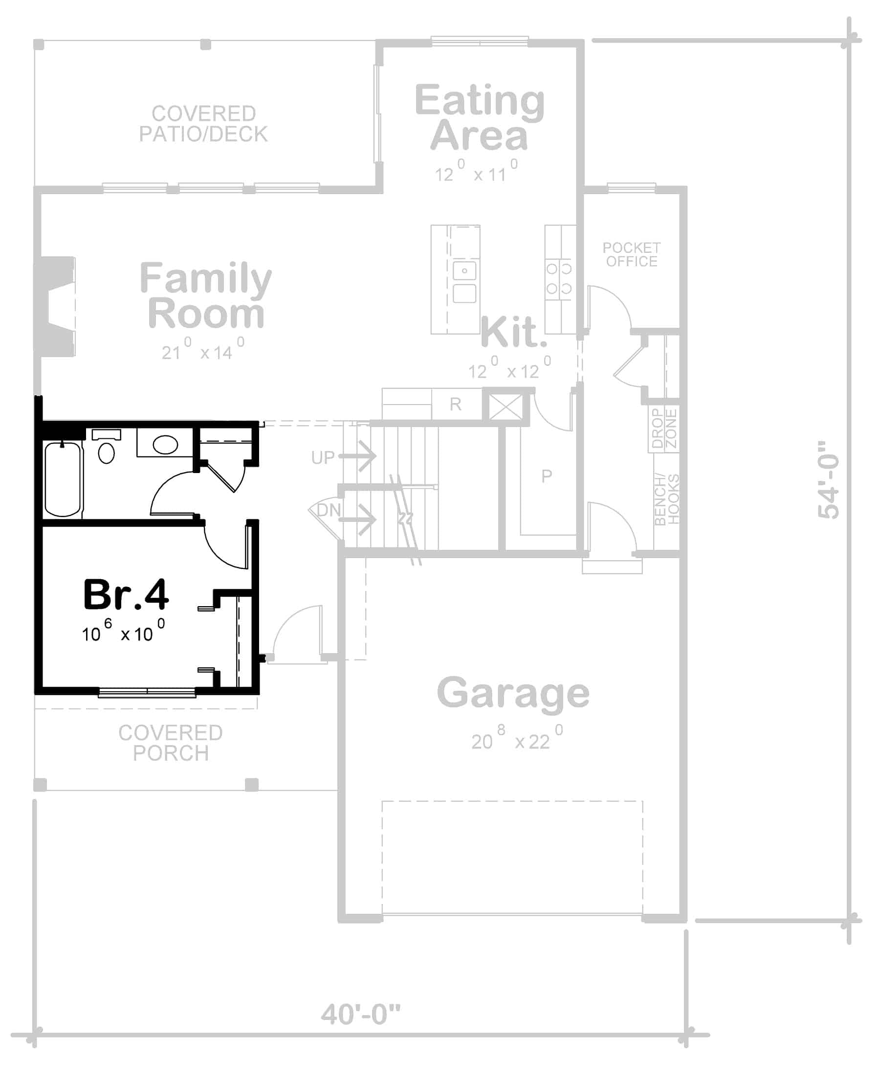 Main Level of Traditional Plan #120-2737