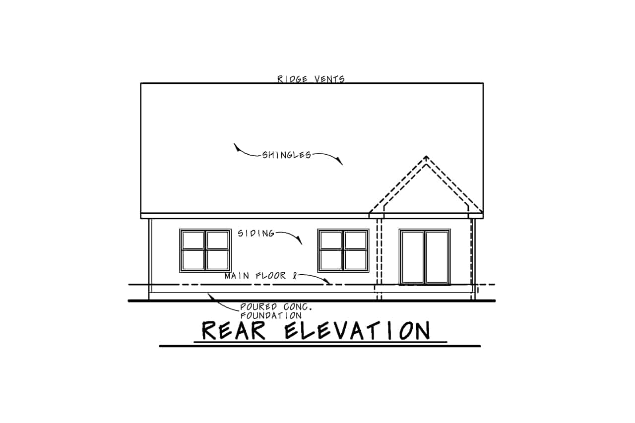 Home Plan Rear Elevation of this 4-Bedroom,1989 Sq Ft Plan -120-2738