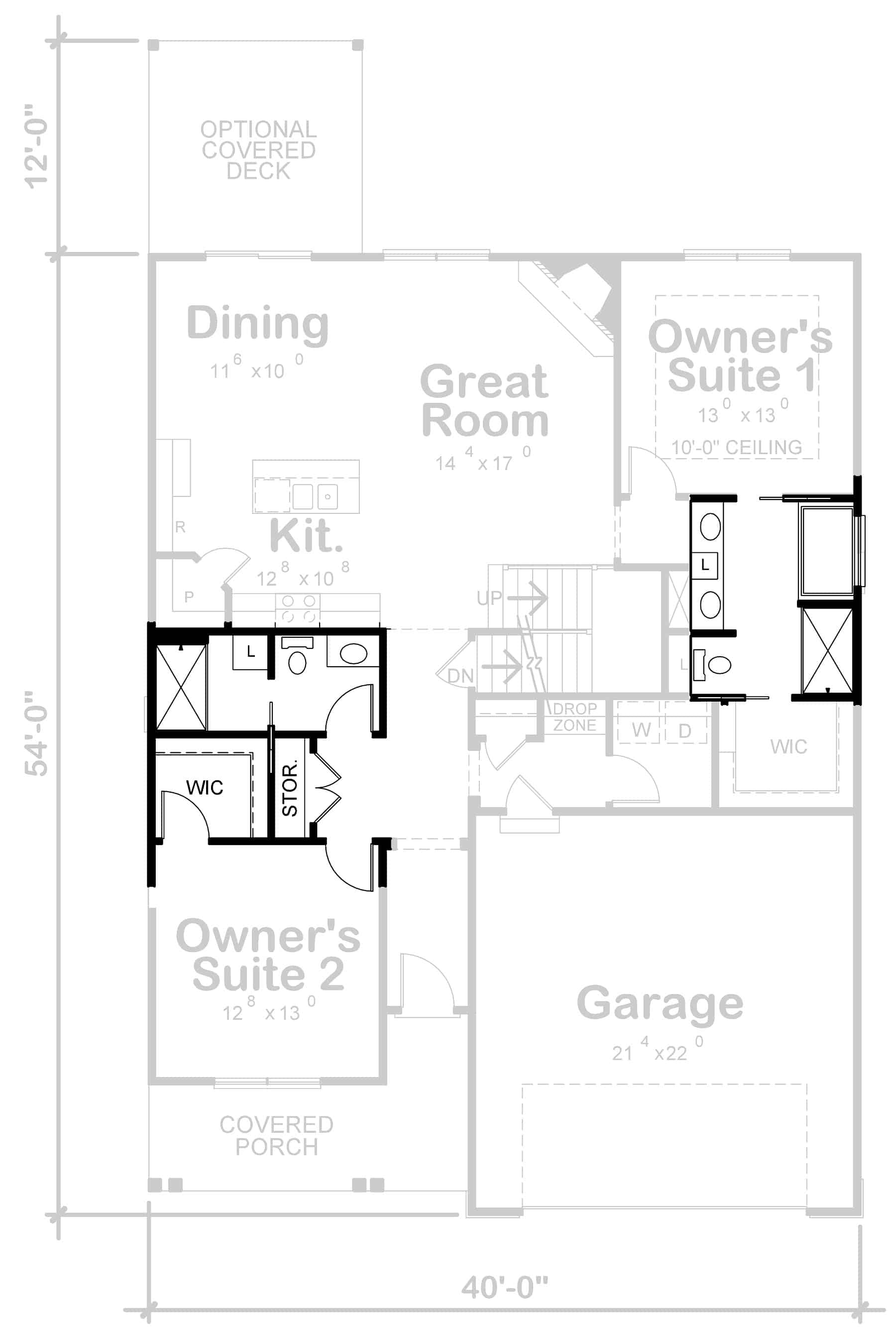 Main Level of Craftsman Plan #120-2738