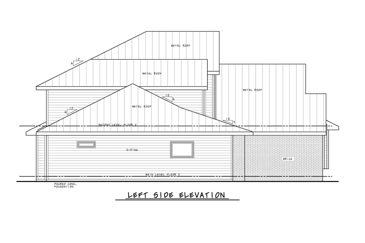 Home Plan Left Elevation of this 4-Bedroom,2547 Sq Ft Plan -120-2741