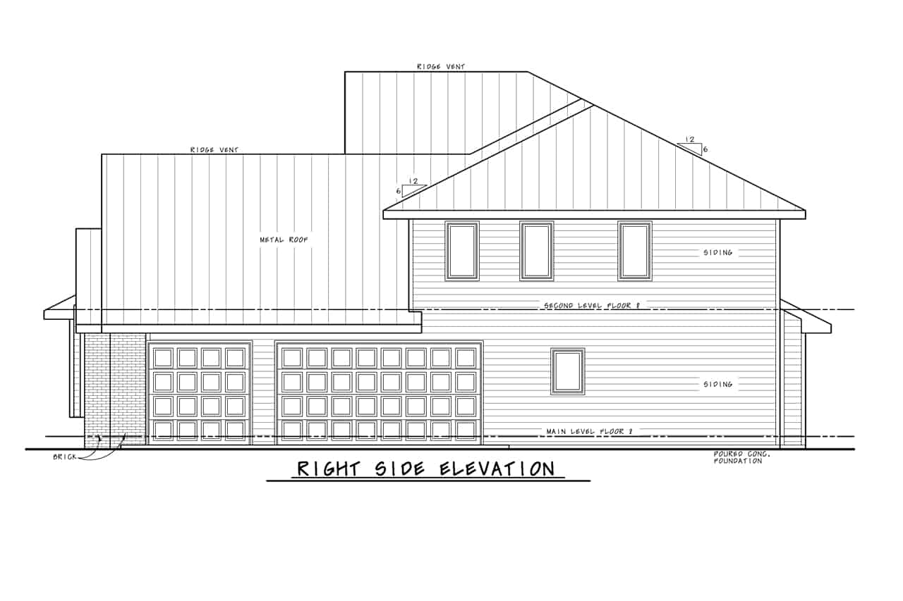 Home Plan Right Elevation of this 4-Bedroom,2547 Sq Ft Plan -120-2741