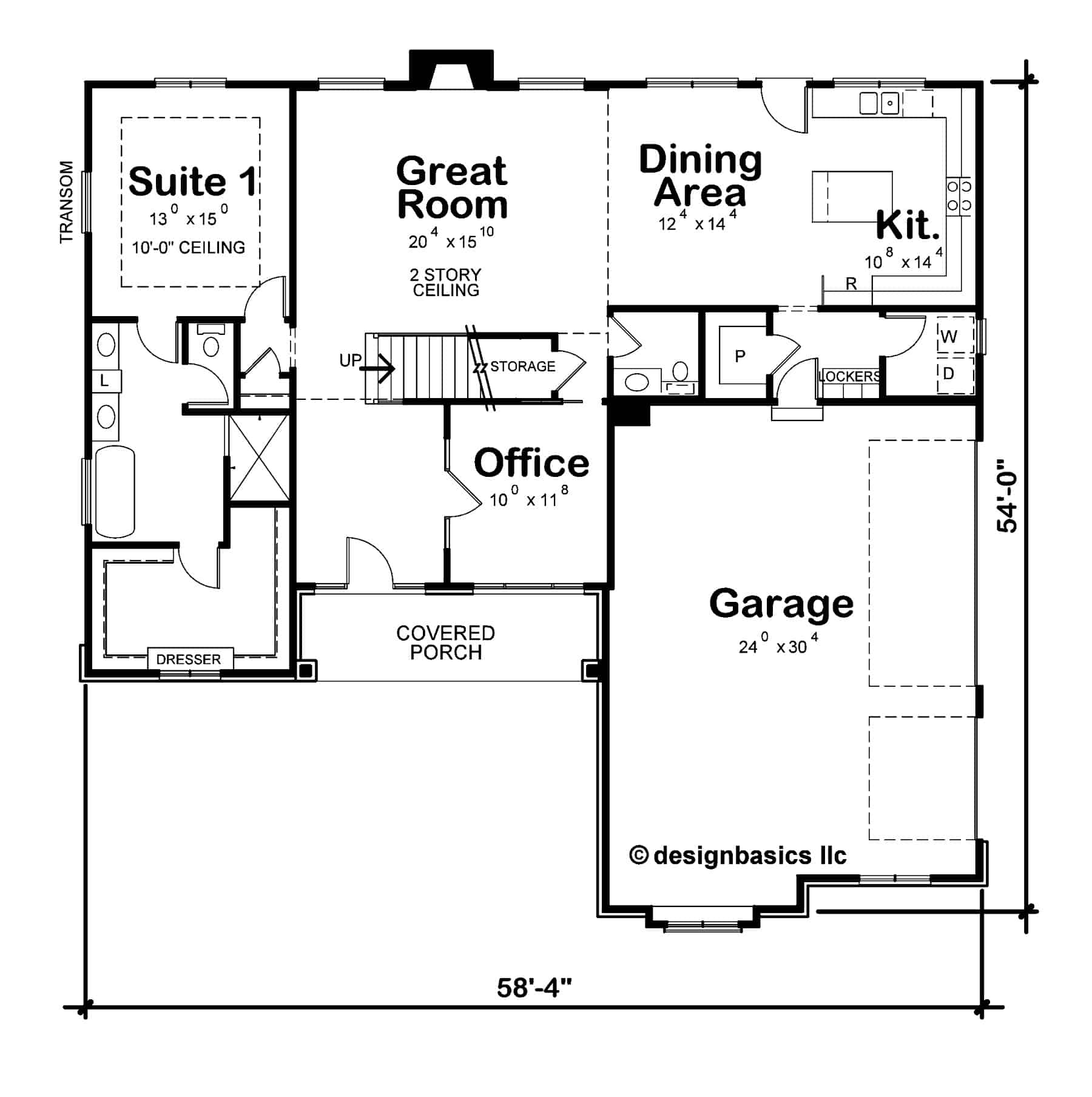 Main Level of Modern Plan #120-2741