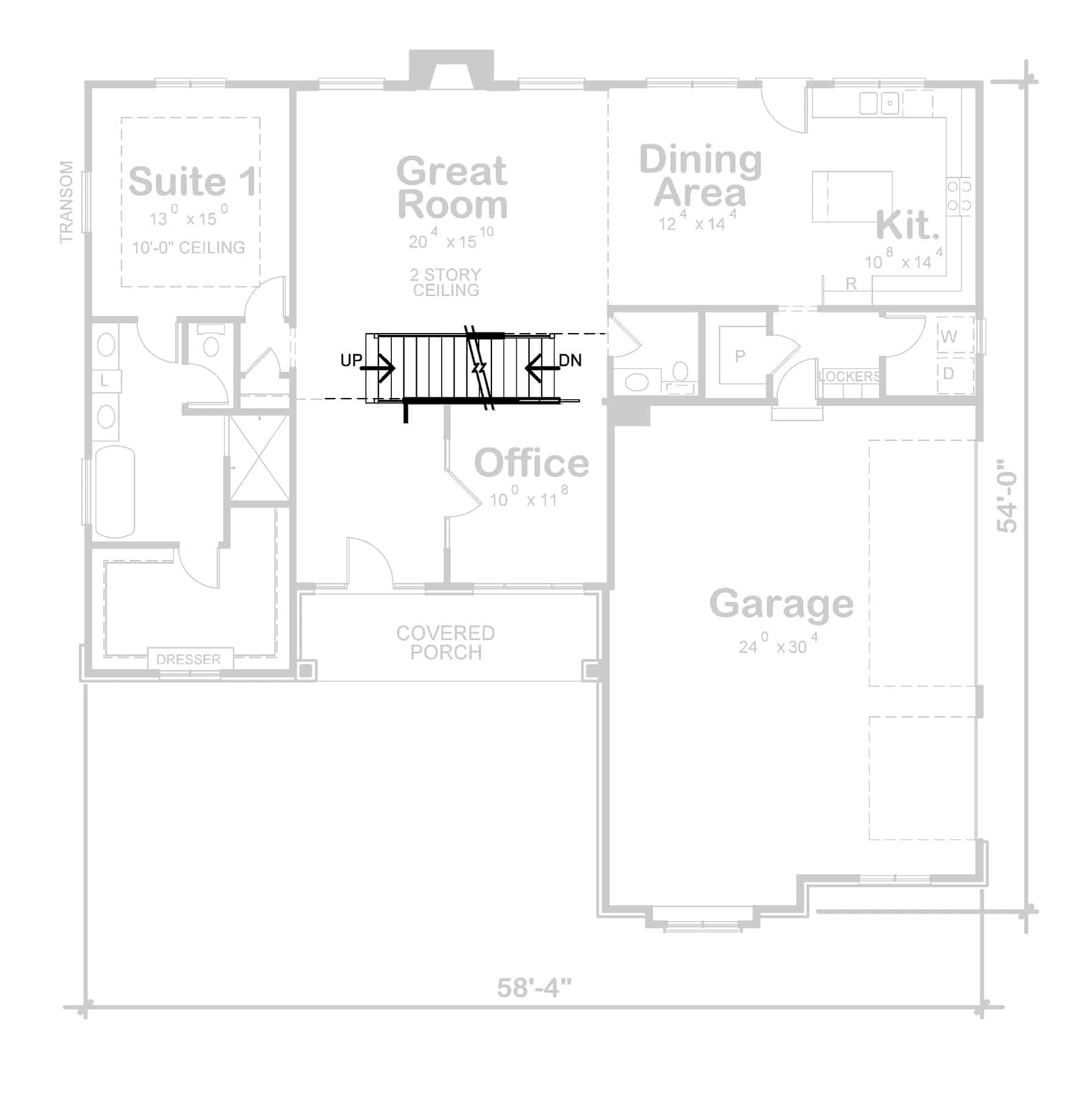 Main Level of Modern Plan #120-2741
