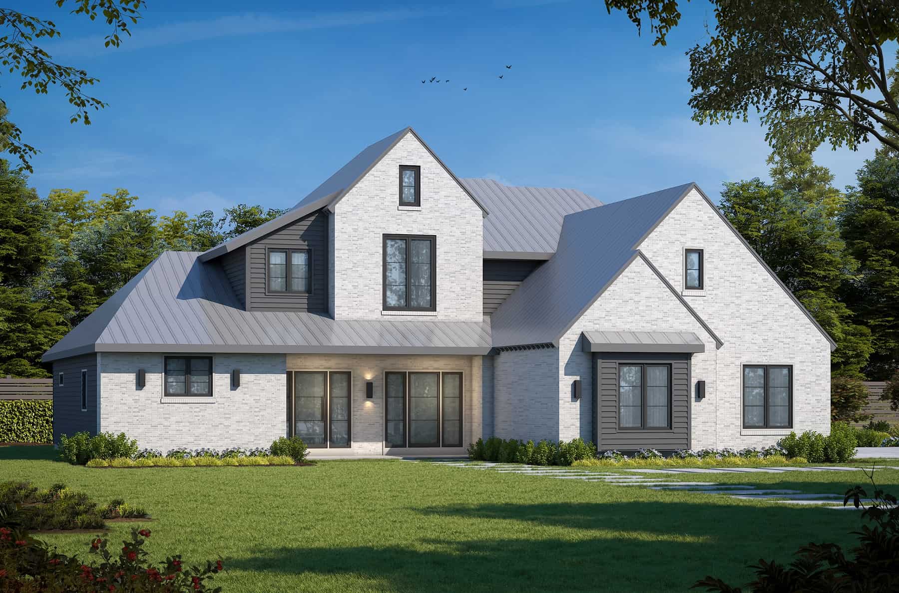 Front elevation of Contemporary home (ThePlanCollection: House Plan #120-2741)