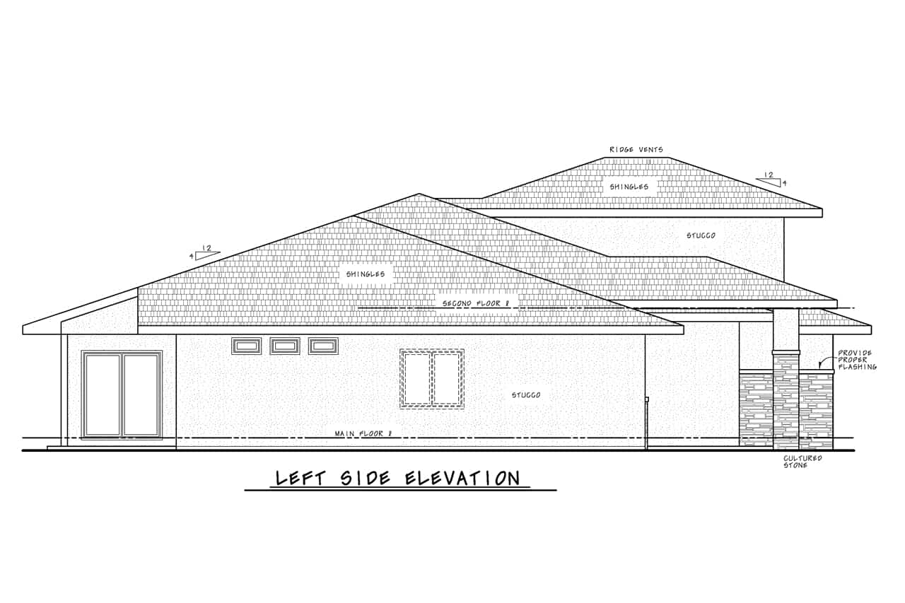 Home Plan Left Elevation of this 2-Bedroom,2249 Sq Ft Plan -120-2742