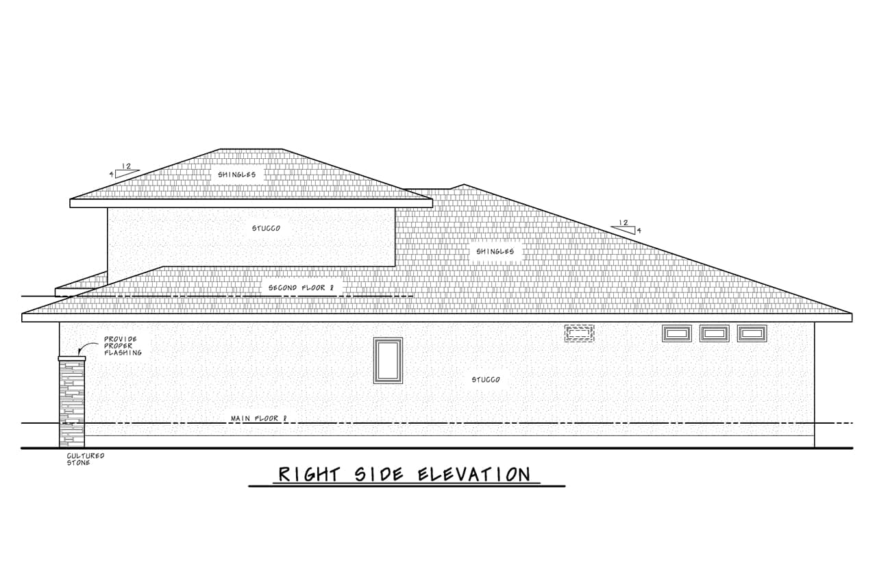 Home Plan Right Elevation of this 2-Bedroom,2249 Sq Ft Plan -120-2742