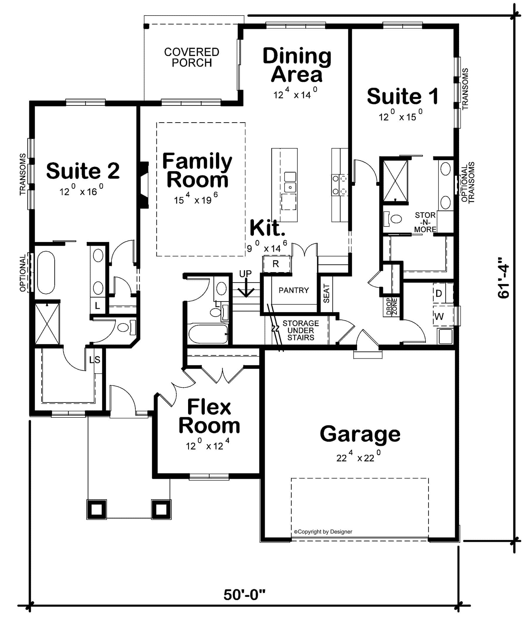 Main Level of Modern Plan #120-2742