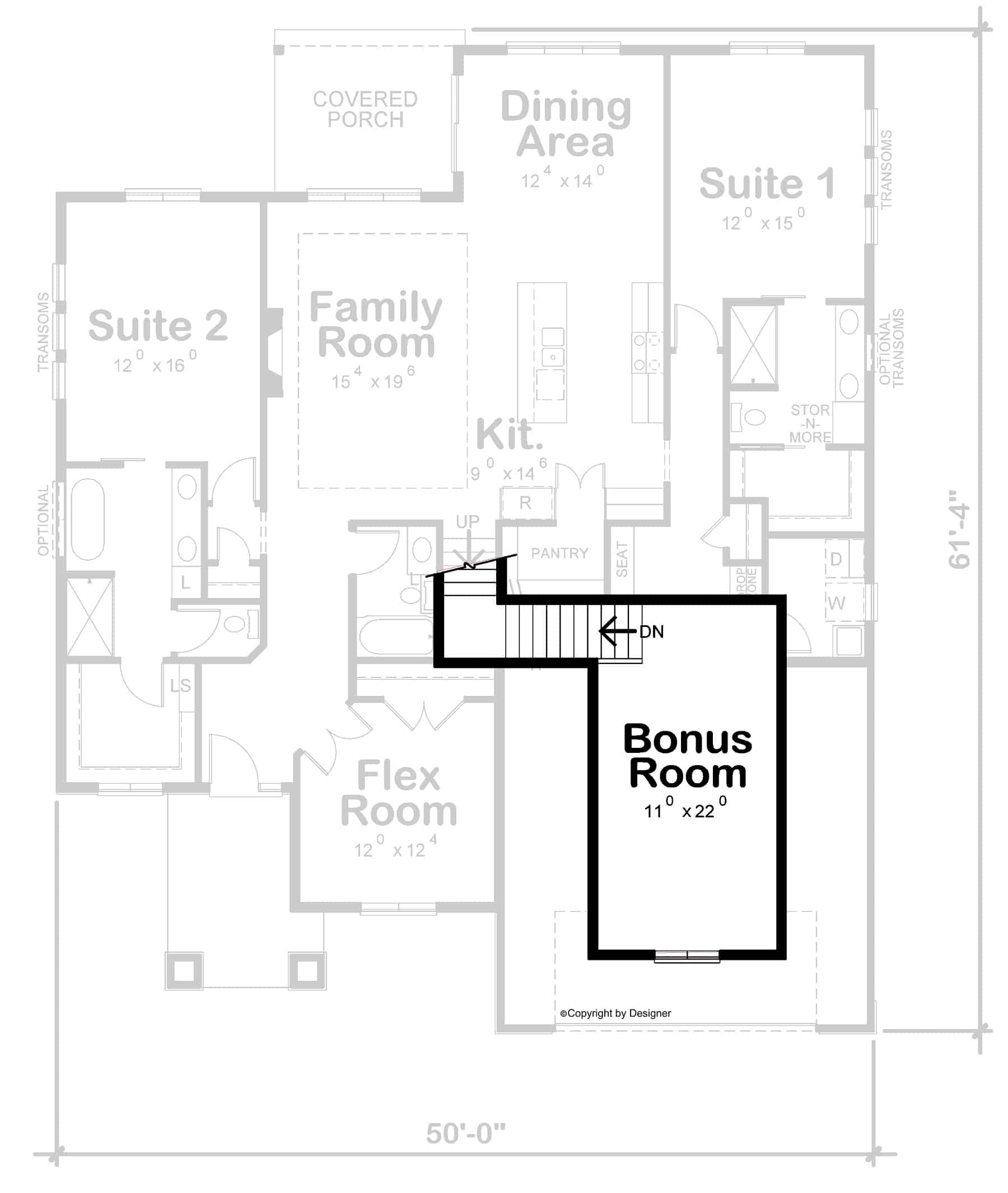 Upper Level of Modern Plan #120-2742