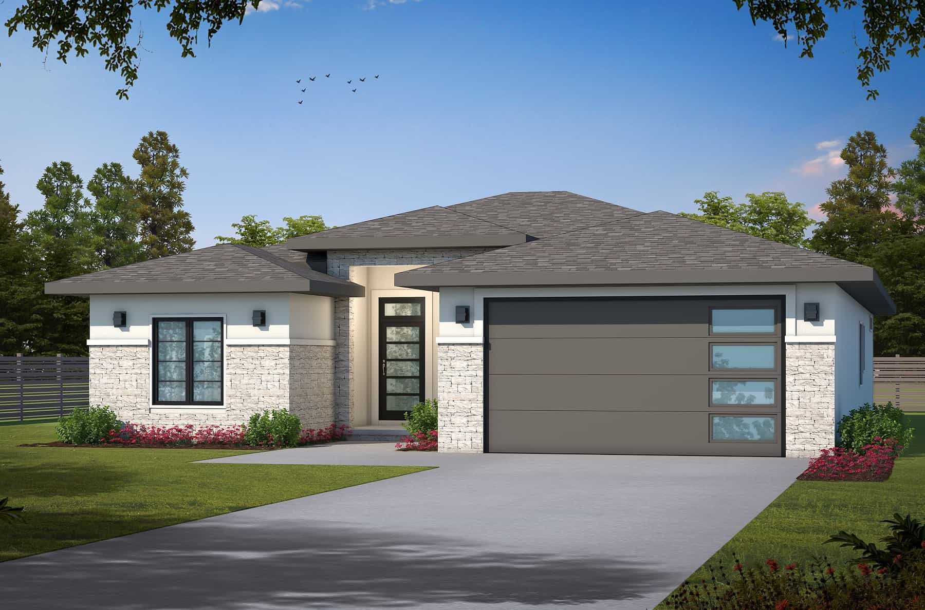 Front elevation of Modern home (ThePlanCollection: House Plan #120-2743)