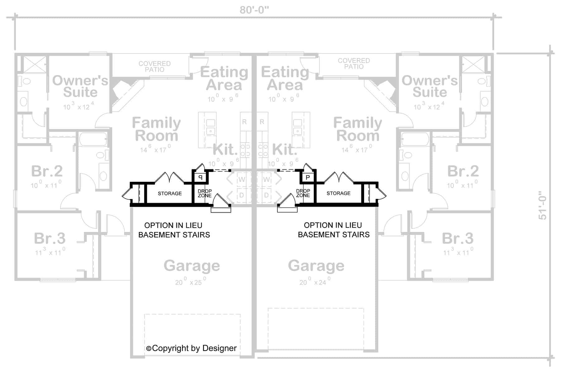 Main Level of Traditional Plan #120-2745