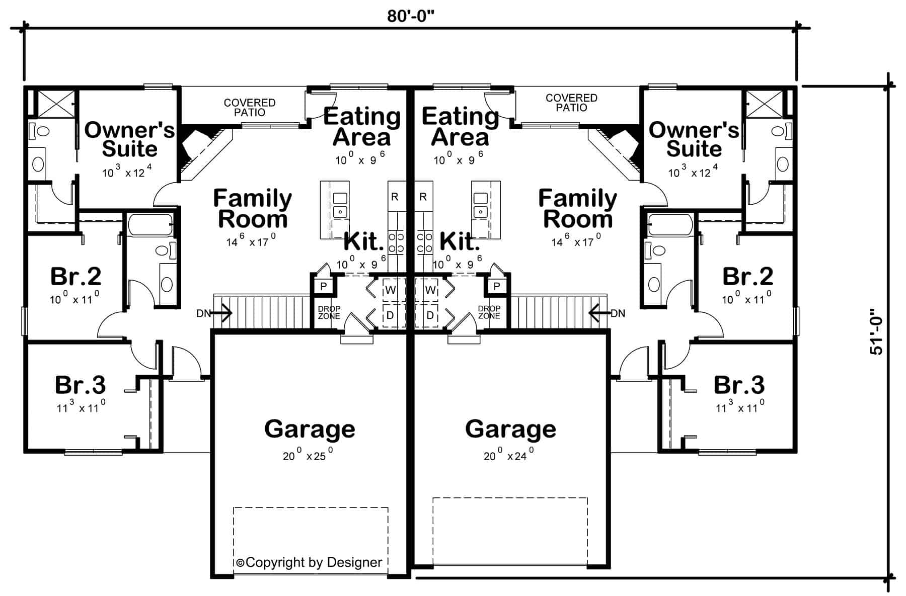 Main Level of Traditional Plan #120-2745