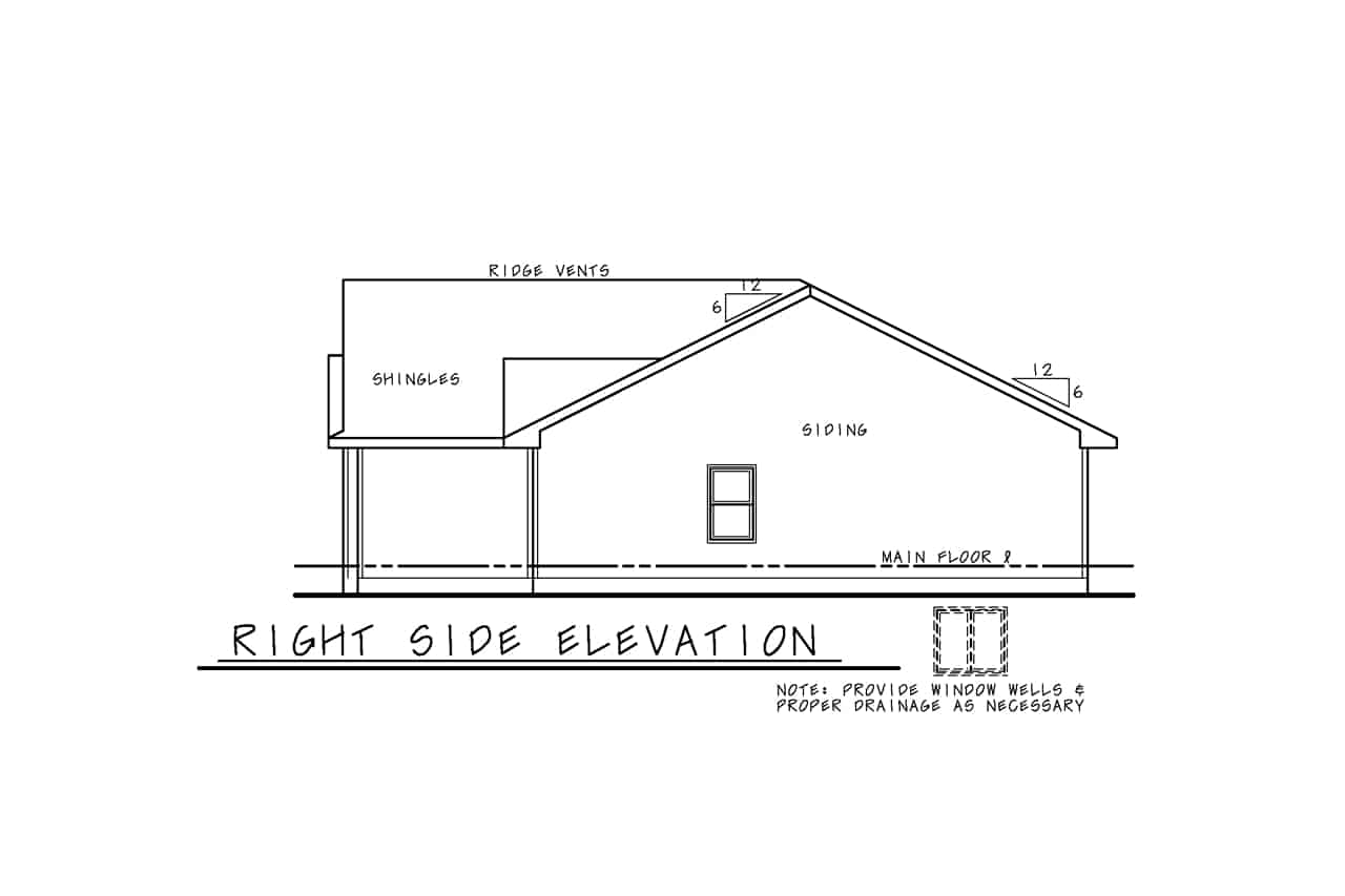 Home Plan Right Elevation of this 6-Bedroom,2352 Sq Ft Plan -120-2745