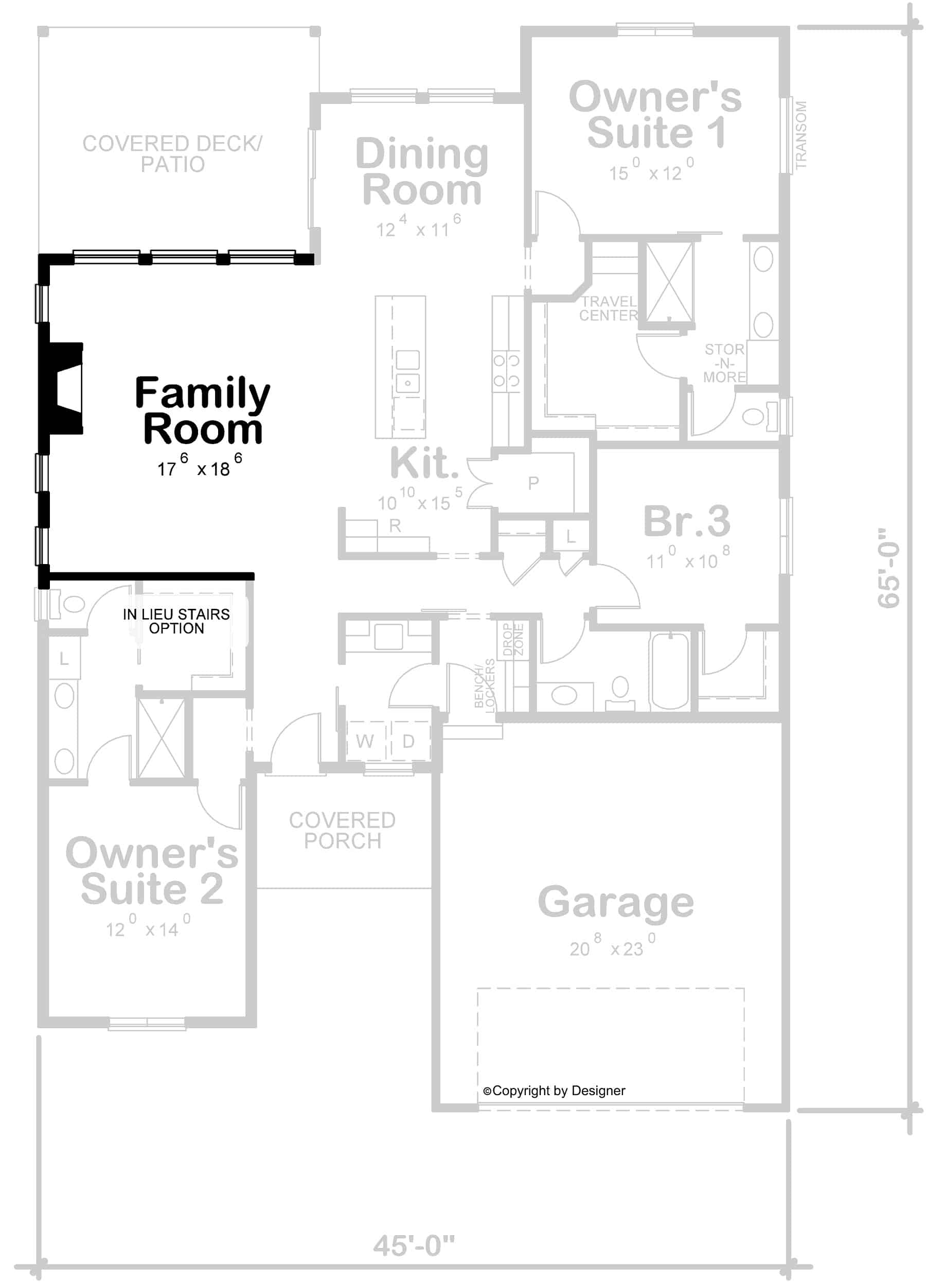 Main Level of Modern Farmhouse Plan #120-2747