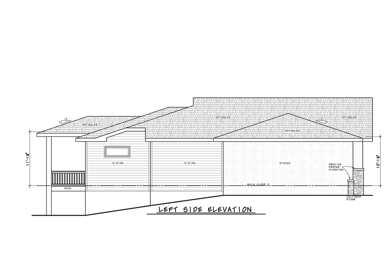 Home Plan Left Elevation of this 3-Bedroom,2904 Sq Ft Plan -120-2748