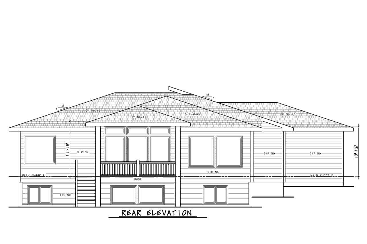 Home Plan Rear Elevation of this 3-Bedroom,2904 Sq Ft Plan -120-2748