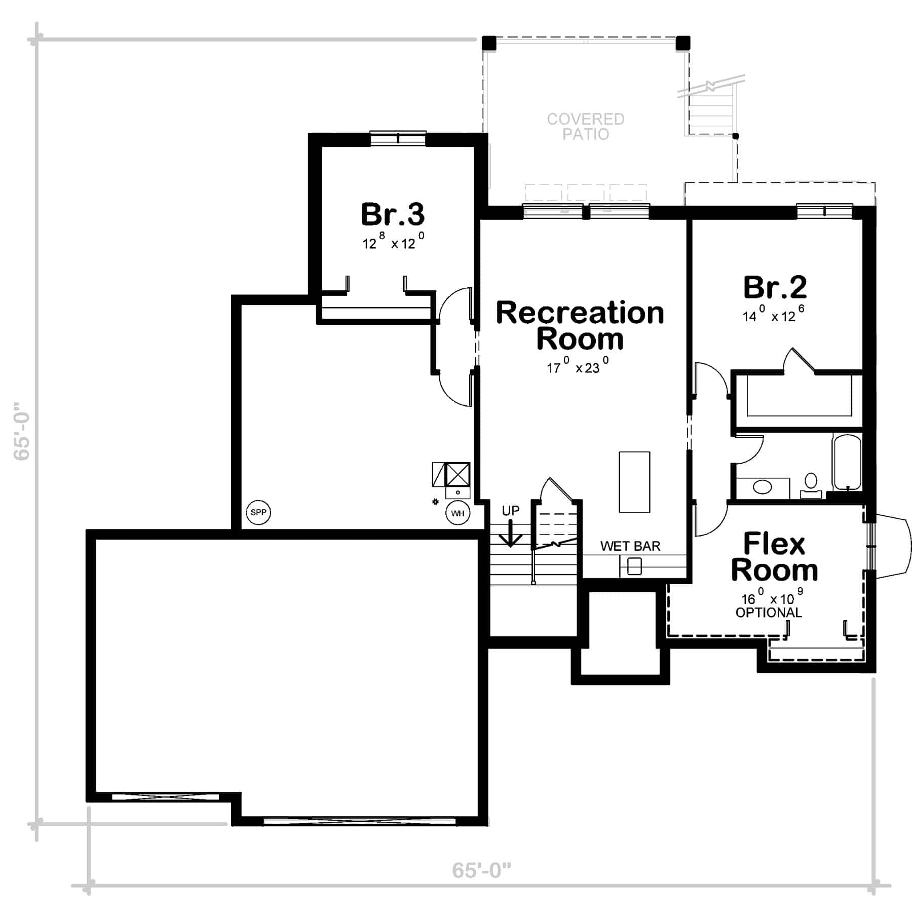 Basement of Modern Plan #120-2748