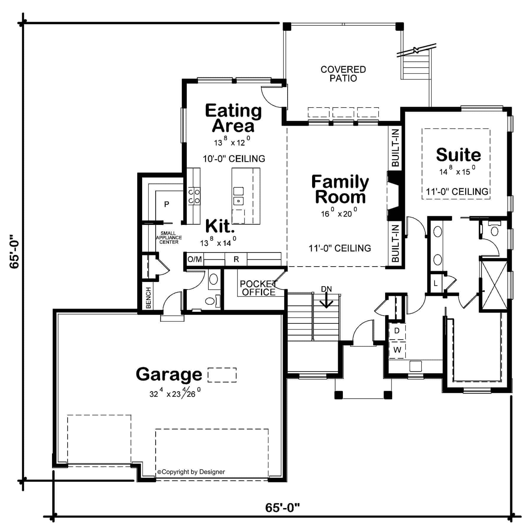 Main Level of Modern Plan #120-2748