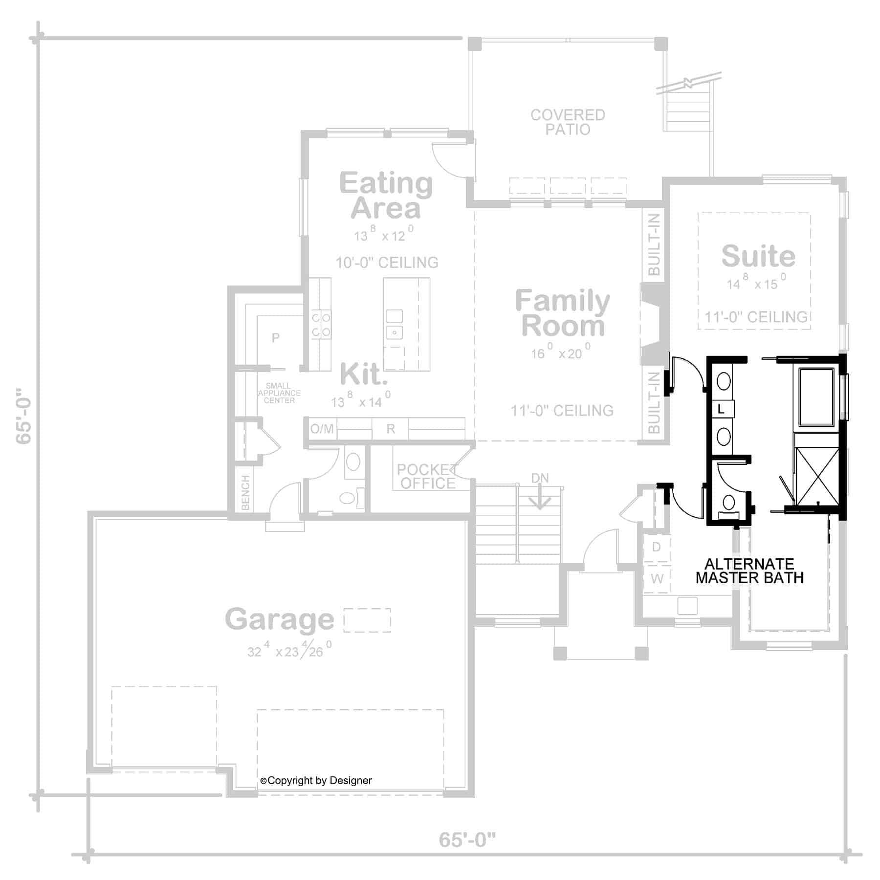 Main Level of Modern Plan #120-2748