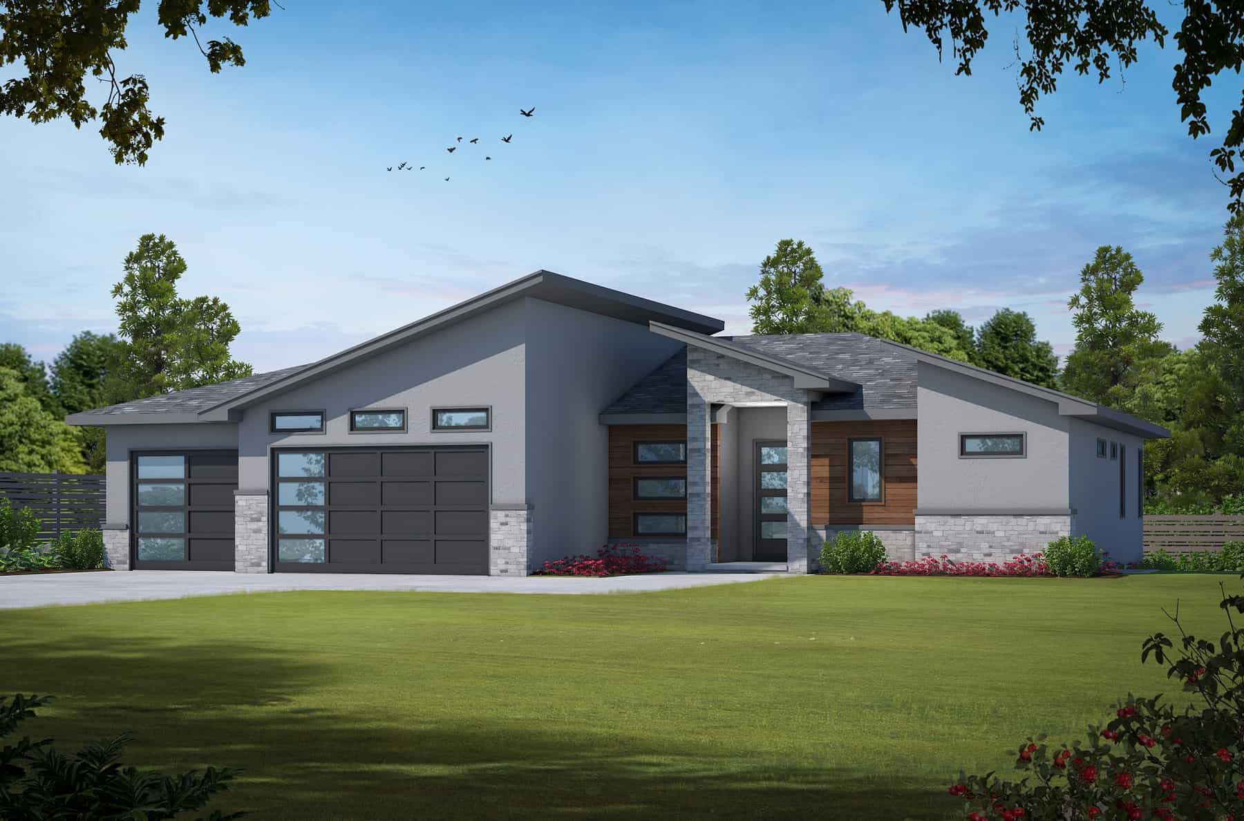 Front elevation of Modern home (ThePlanCollection: House Plan #120-2748)