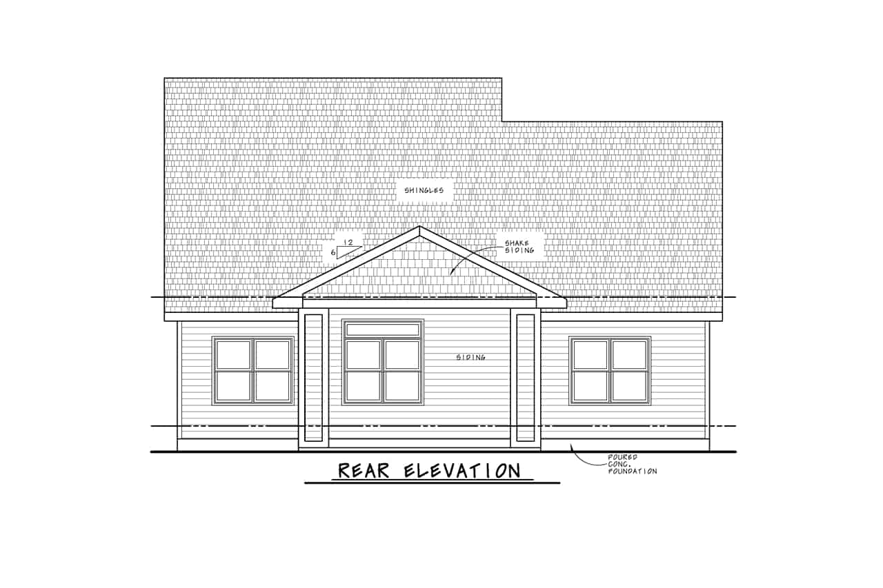 Home Plan Rear Elevation of this 4-Bedroom,2437 Sq Ft Plan -120-2749