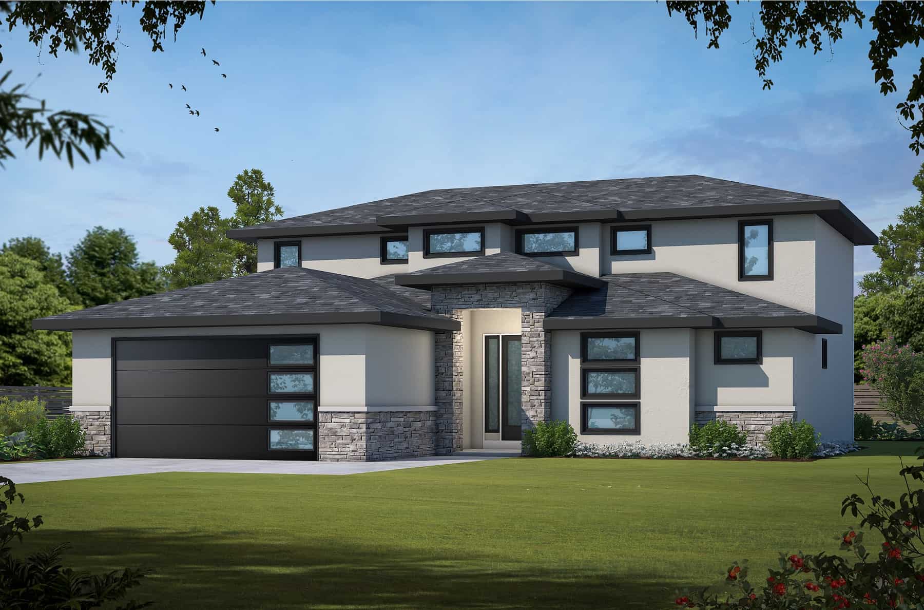 Front elevation of Modern home (ThePlanCollection: House Plan #120-2750)