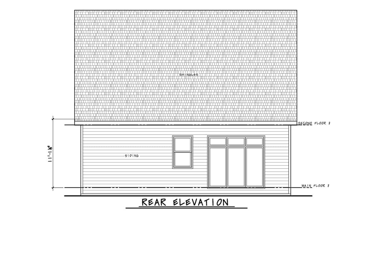 Home Plan Rear Elevation of this 4-Bedroom,2007 Sq Ft Plan -120-2751