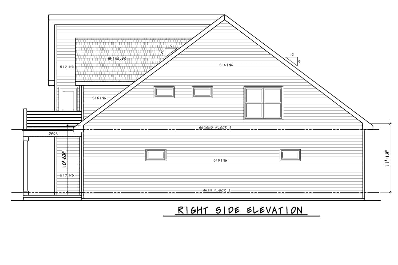Home Plan Right Elevation of this 4-Bedroom,2007 Sq Ft Plan -120-2751