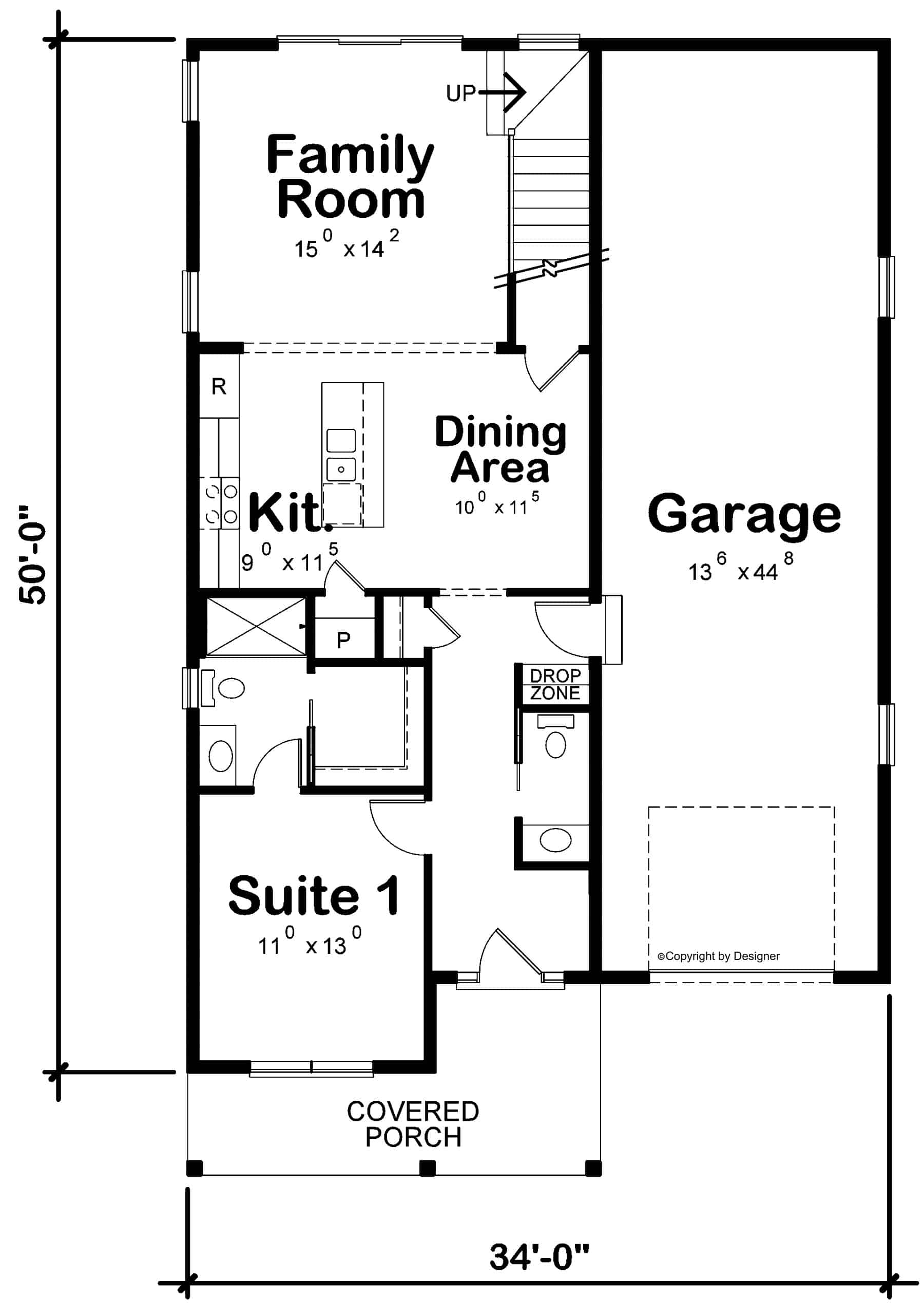 Main Level of Modern Plan #120-2751