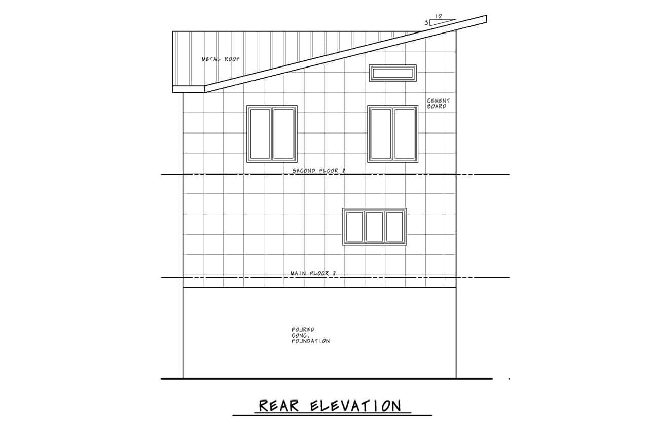Home Plan Rear Elevation of this 3-Bedroom,2031 Sq Ft Plan -120-2752