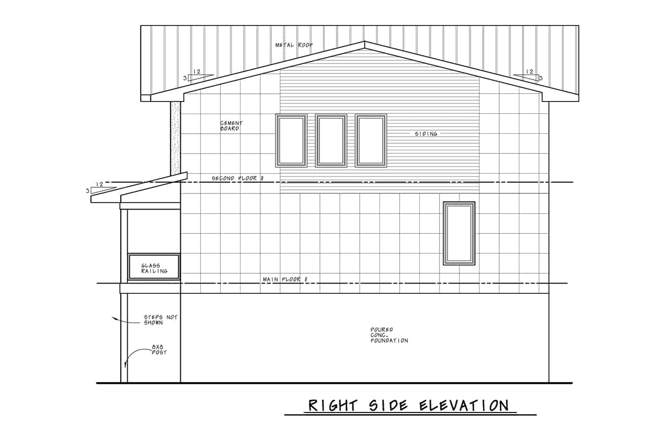 Home Plan Right Elevation of this 3-Bedroom,2031 Sq Ft Plan -120-2752