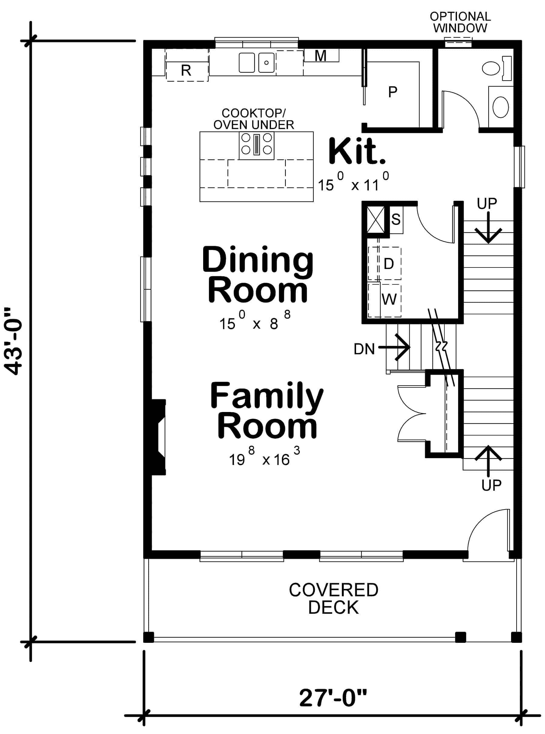 Main Level of Contemporary Plan #120-2752