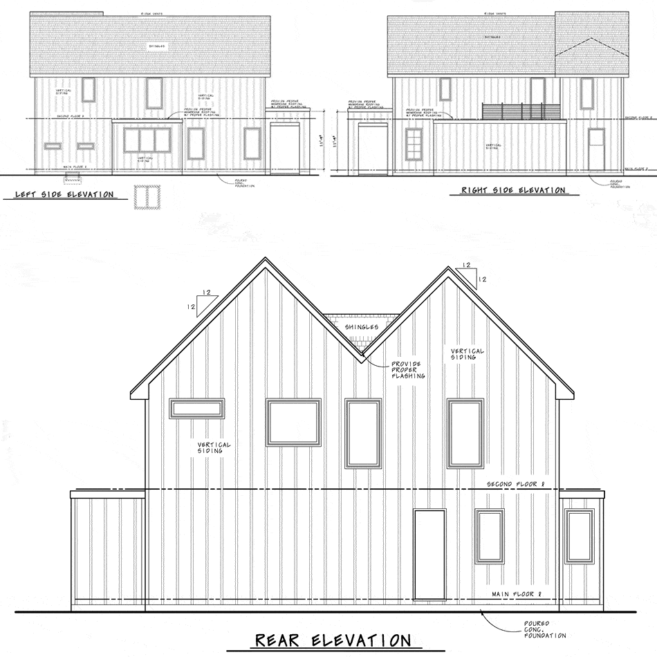 Home Plan Rear Elevation of this 3-Bedroom,2240 Sq Ft Plan -120-2753
