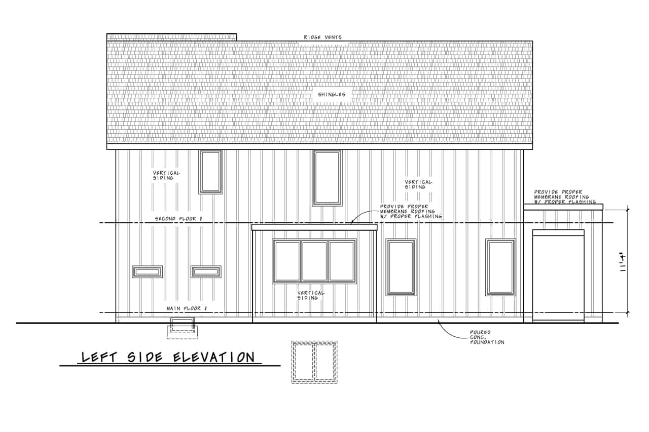 Home Plan Left Elevation of this 3-Bedroom,2240 Sq Ft Plan -120-2753