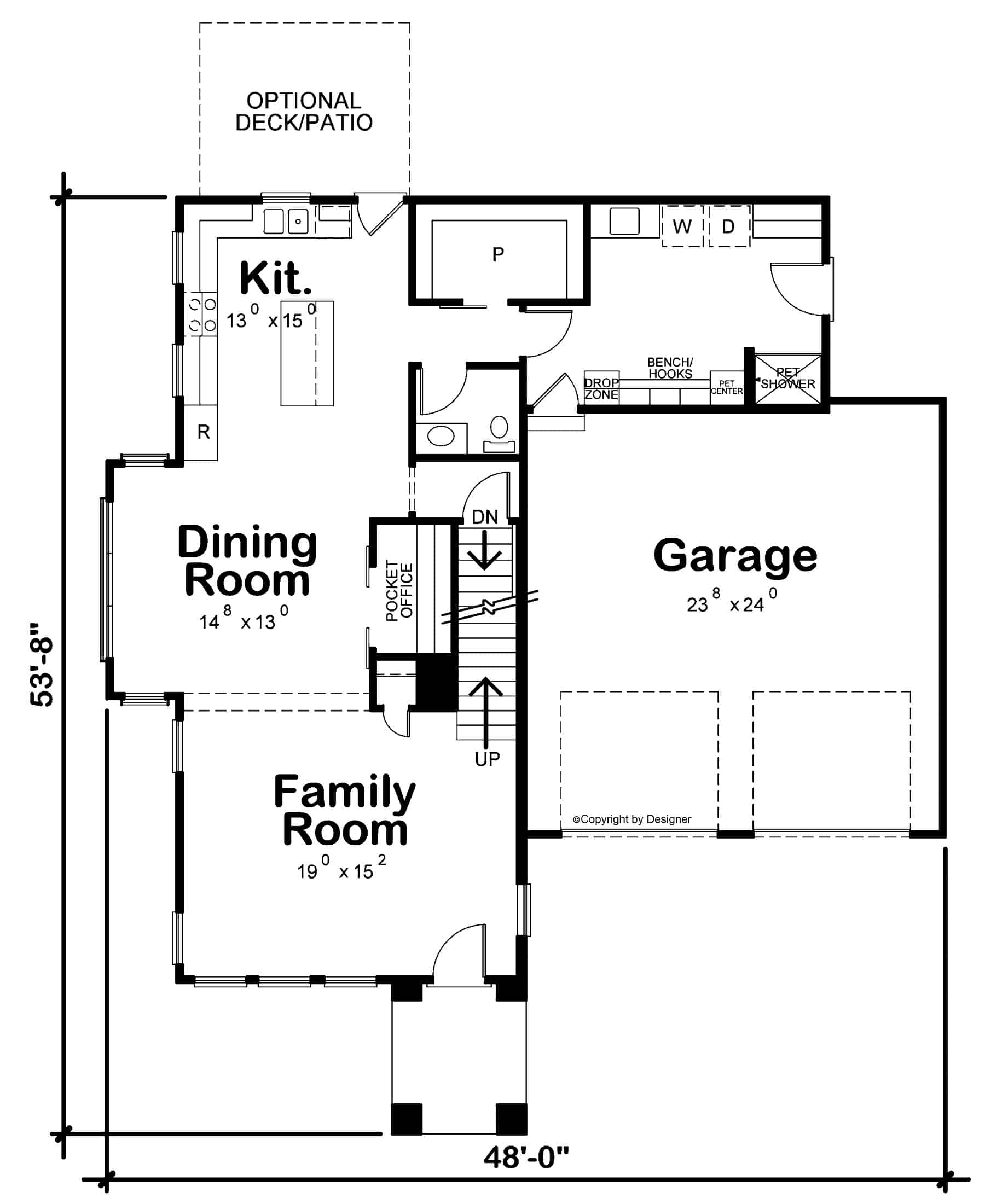 Main Level of Modern Plan #120-2753
