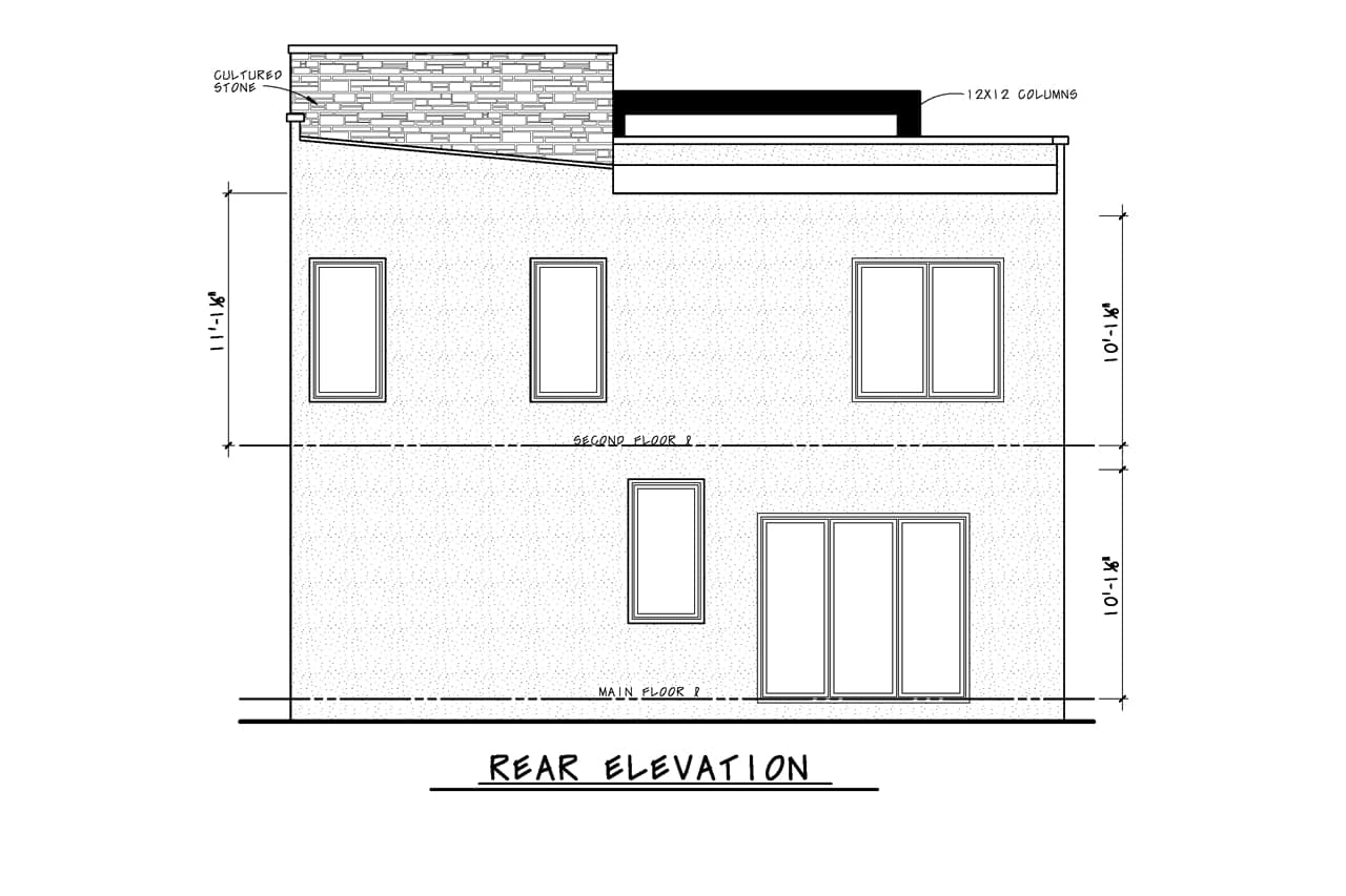 Home Plan Rear Elevation of this 4-Bedroom,2432 Sq Ft Plan -120-2754