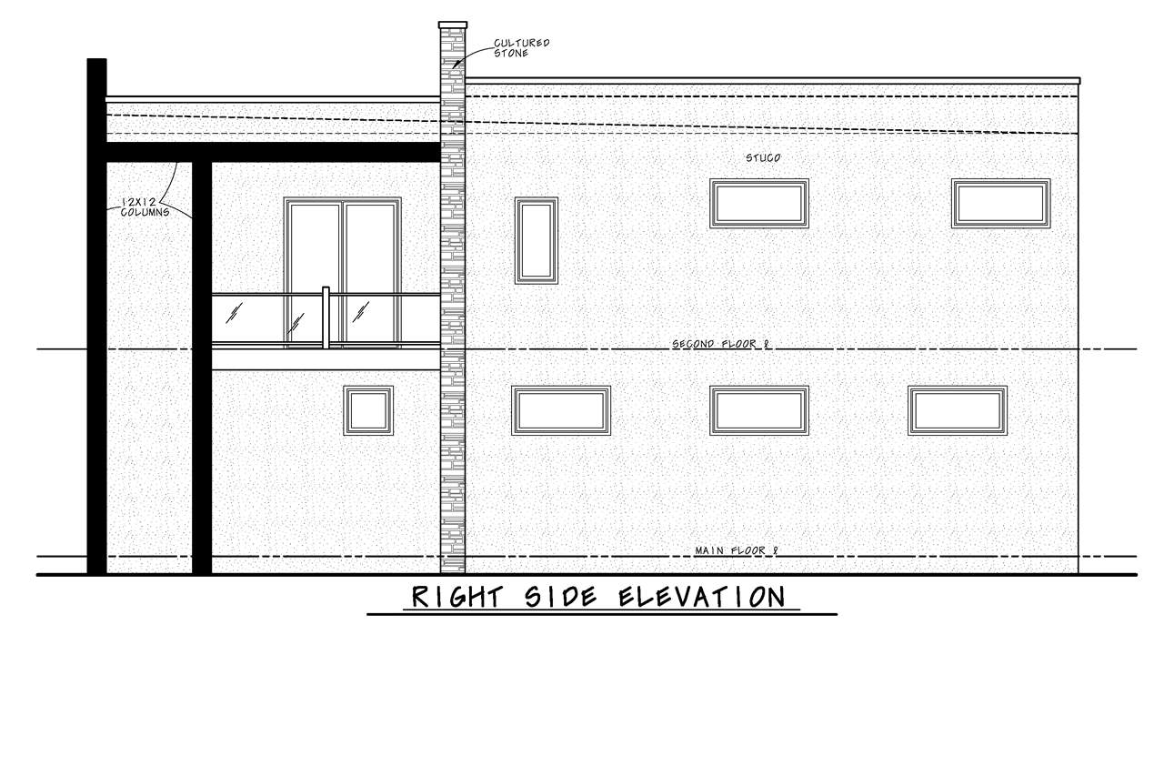 Home Plan Right Elevation of this 4-Bedroom,2432 Sq Ft Plan -120-2754