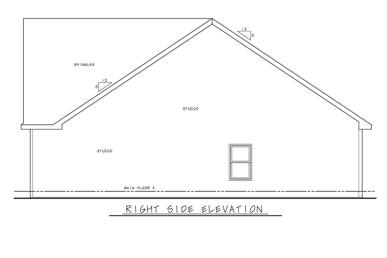 Home Plan Right Elevation of this 5-Bedroom,2196 Sq Ft Plan -120-2755