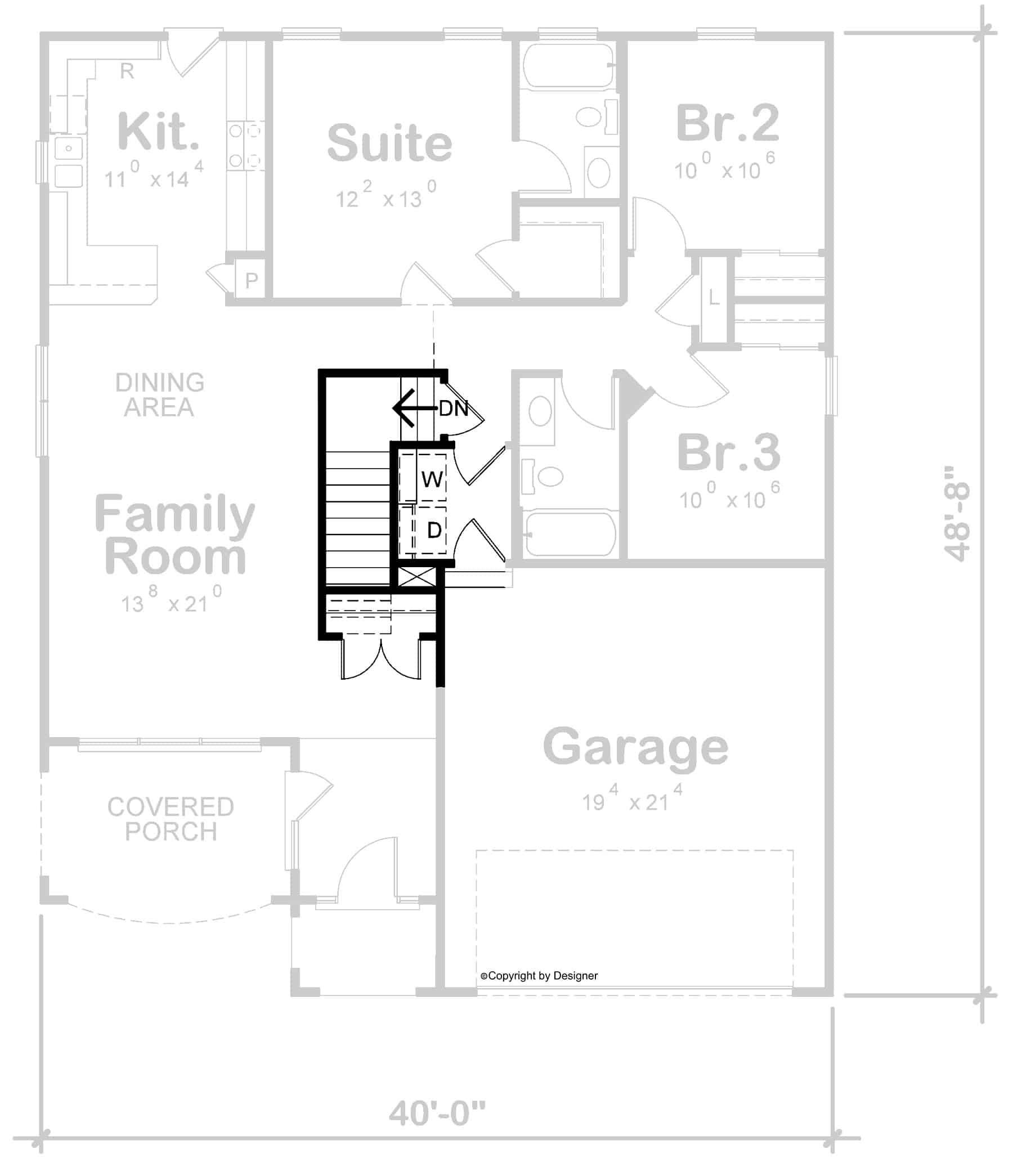 Main Level of Modern Plan #120-2755