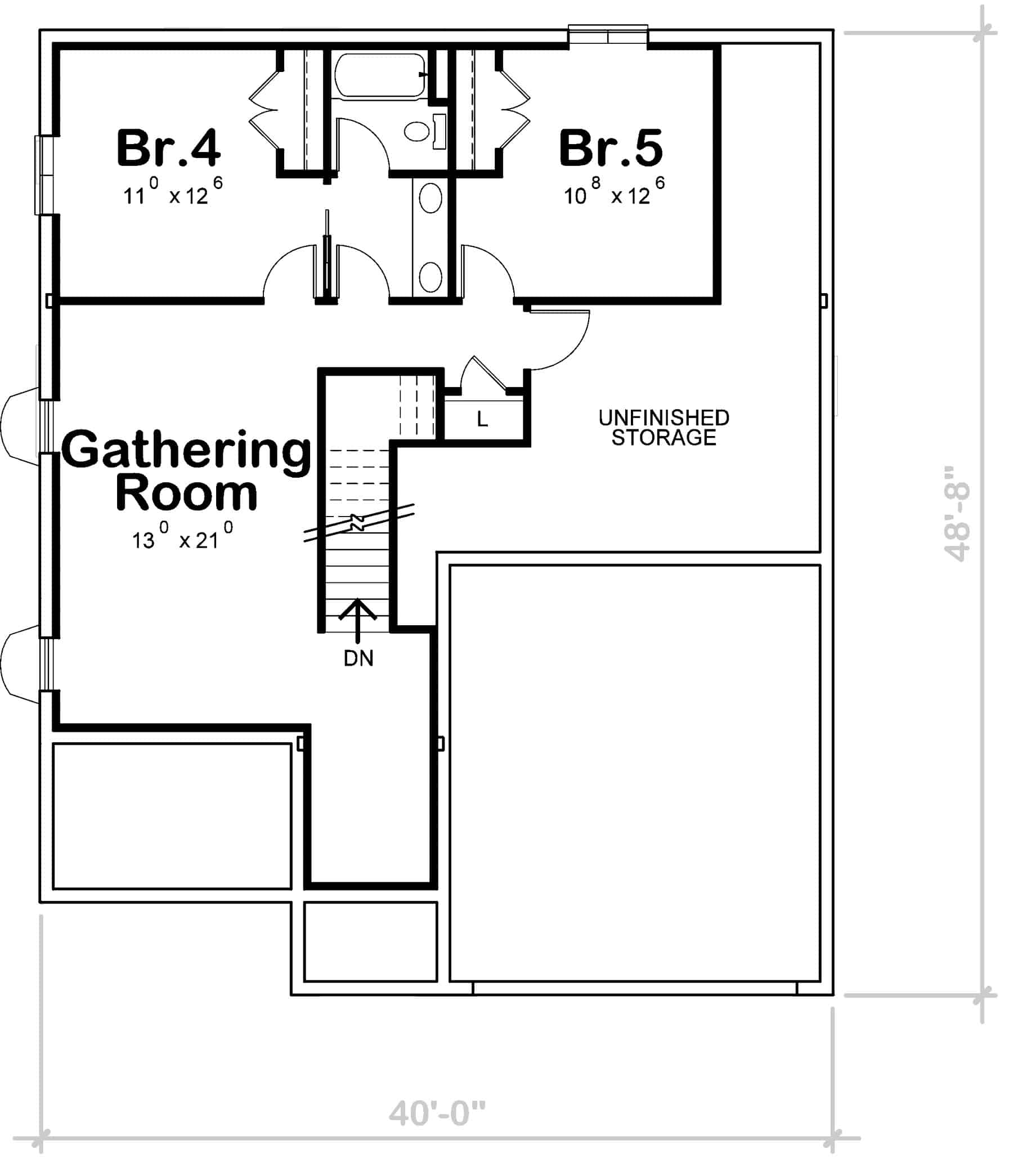 Basement of Modern Plan #120-2755