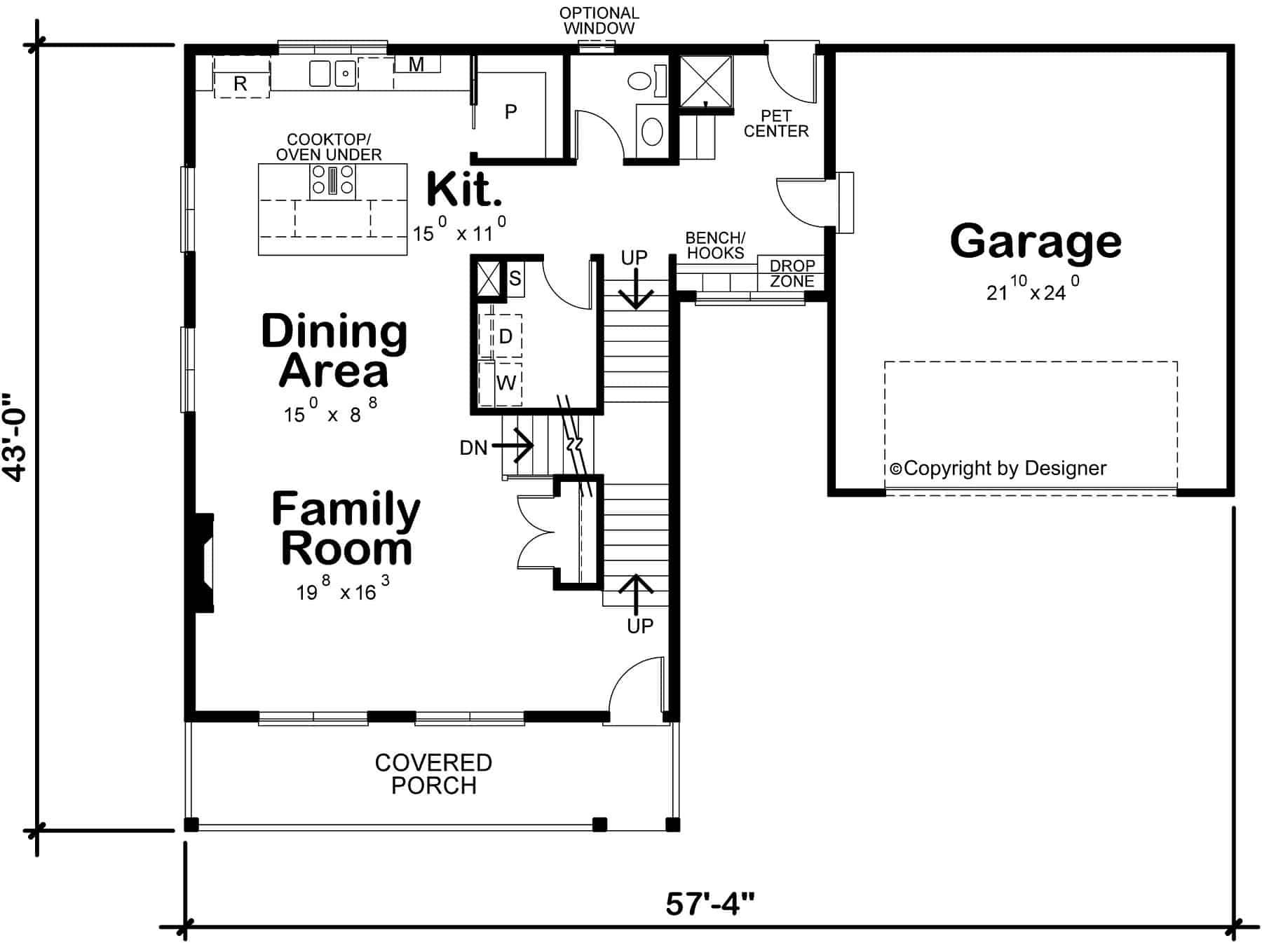 Main Level of Modern Farmhouse Plan #120-2756