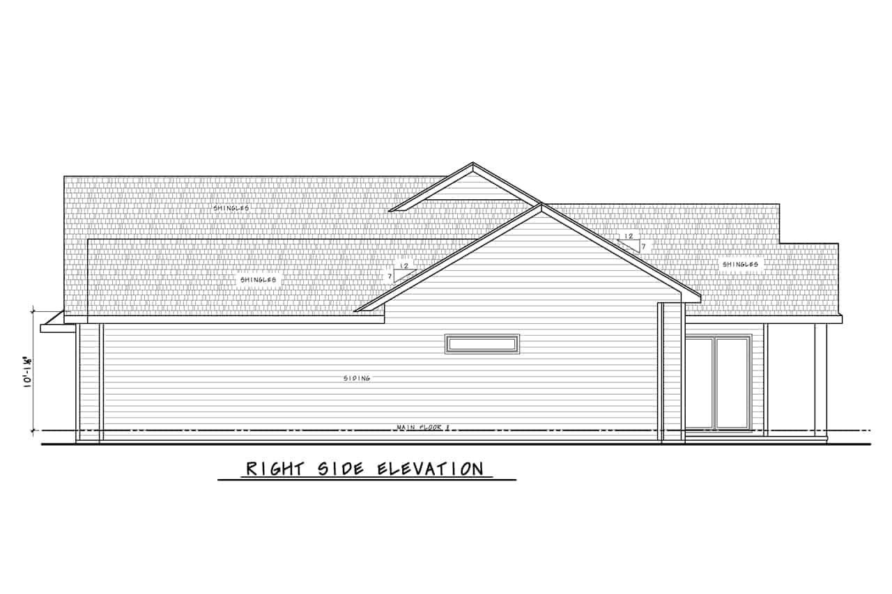 Home Plan Right Elevation of this 3-Bedroom,2176 Sq Ft Plan -120-2758