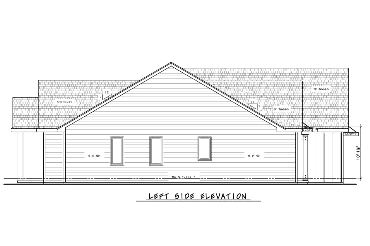 Home Plan Left Elevation of this 3-Bedroom,2176 Sq Ft Plan -120-2758