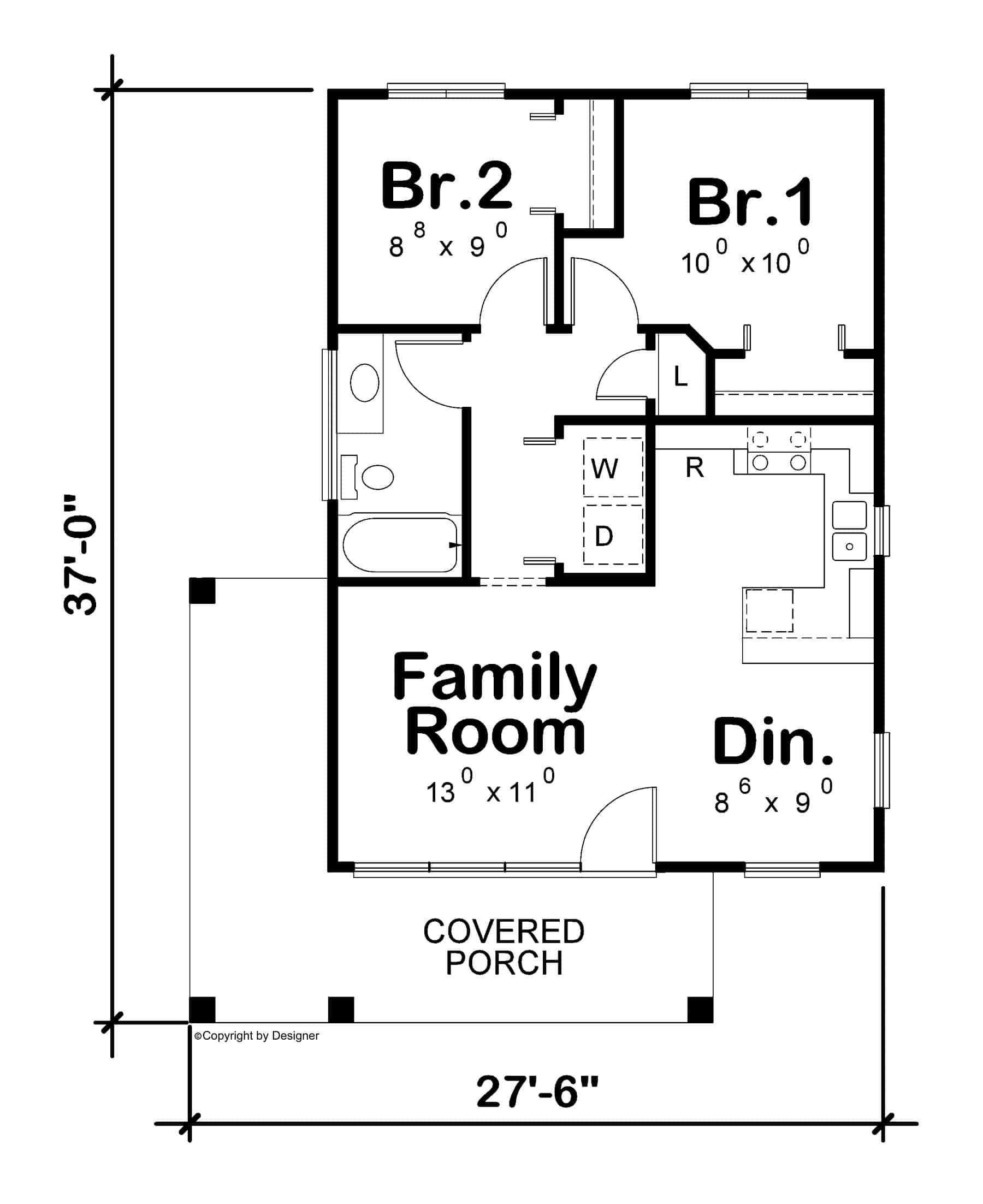 Main Level of Modern Plan #120-2760