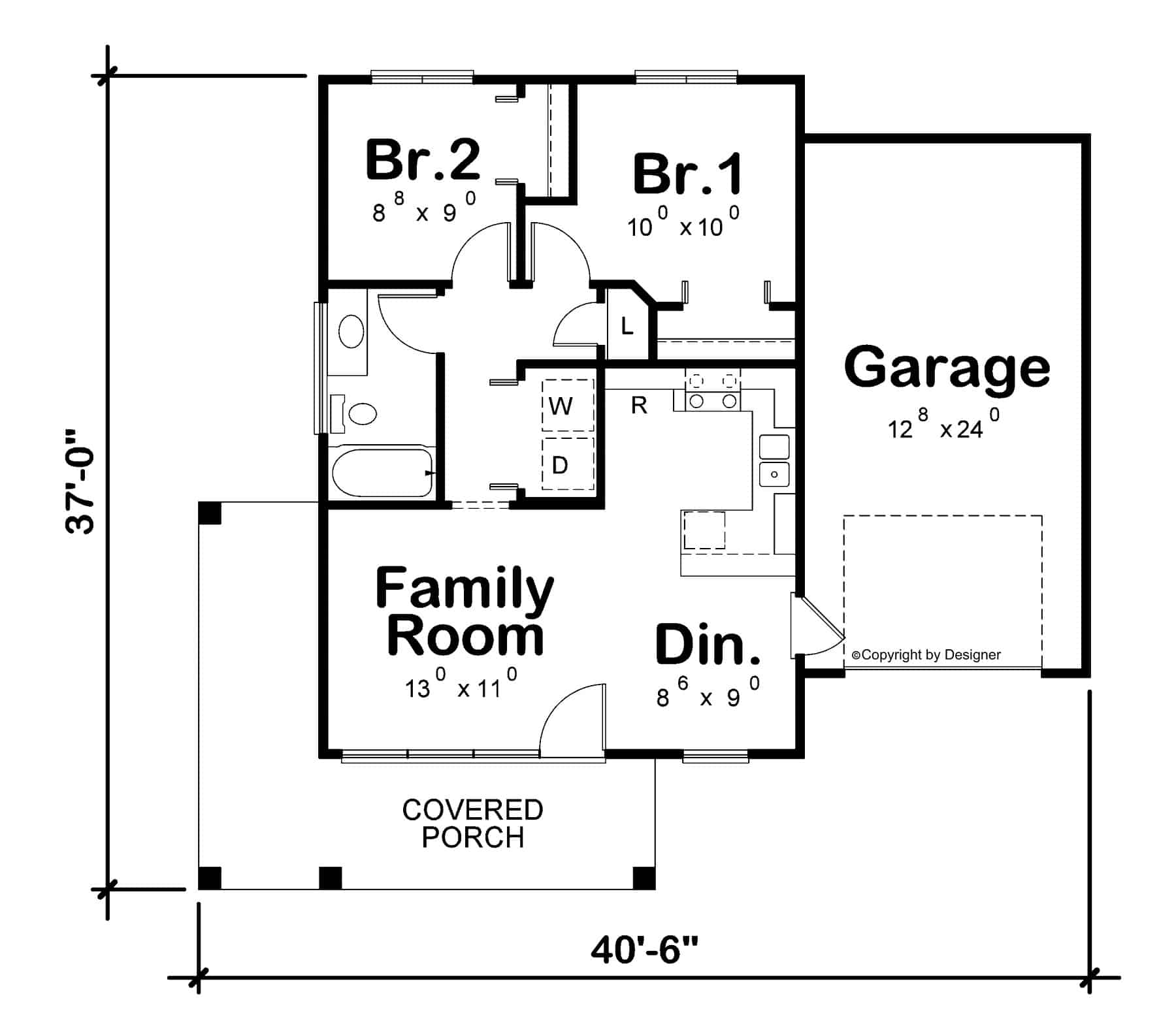 Main Level of Modern Plan #120-2761